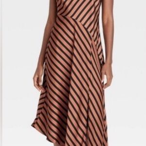 a new day One Shoulder Black and Brown Dress